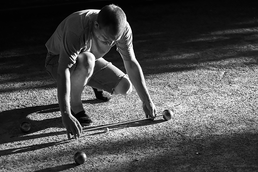 DM Quali Doublette in München - Michael beim Messen in schönem Licht